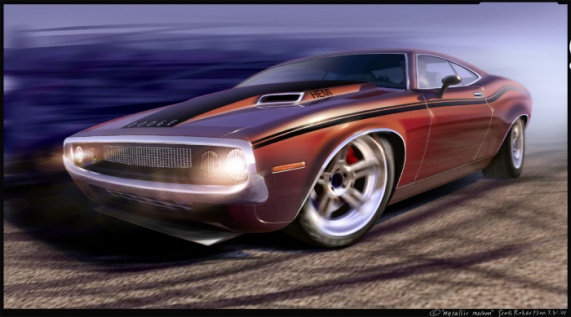 Drawthrough: Dodge Challenger Caraciture
